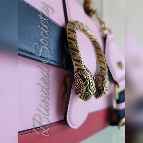 Gucci Dionysus Bamboo Top Handle Colorblock Handbag w Web Crossbody Strap - Picture 6 of 12